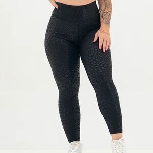 MiniBeast Black Leopard Print Leggings